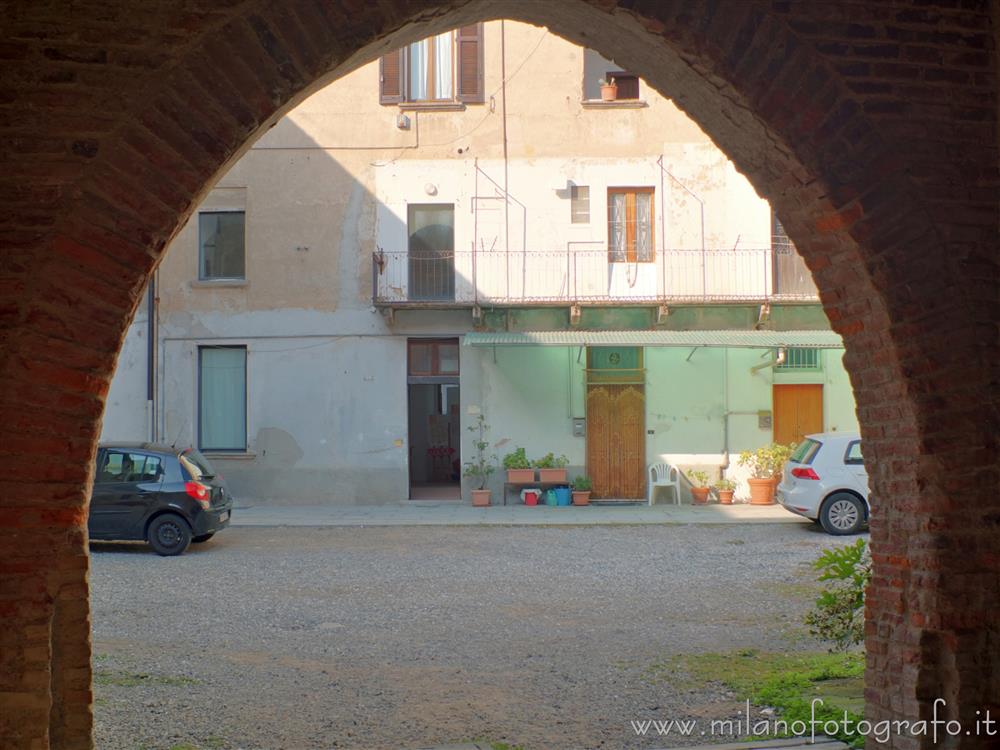 Bellusco (Monza e Brianza, Italy) - Internal court of the Castle of Bellusco seen from the central avant-corps